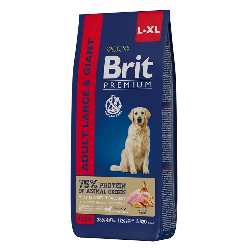 Корм для собак Brit Premium Adult Large+XL
